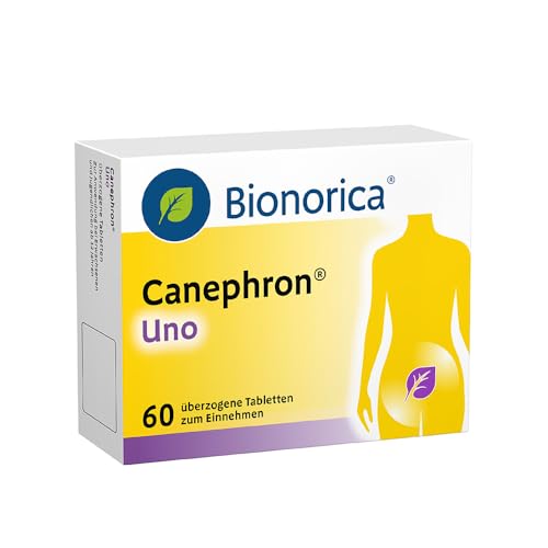 Canephron® Uno – 4-fache Wirkung bei Blasenentzündung*: bei Schmerzen, Krämpfen, Bakterien und Entzündung, mit einzigartiger Heilpflanzen-Kombination, 60 überzogene Tabletten