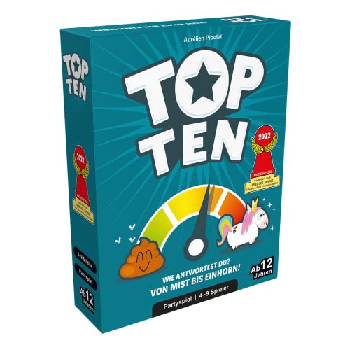 Cocktail Games, Top Ten, Partyspiel, Nominiert zum Spiel des Jahres 2022, 4-9 Spieler, Ab 12+ Jahren, 30 Minuten, Deutsch, Mehrfarbig, Bunt