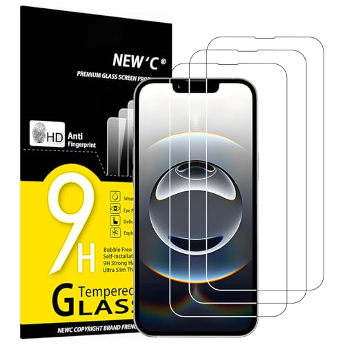 NEW'C 3 Stück für iPhone 16e für Panzerglas (6,1 Zoll), Frei von Kratzern, 9H Härte, HD Displayschutzfolie, 0.33mm Ultra-klar, Ultrabeständig