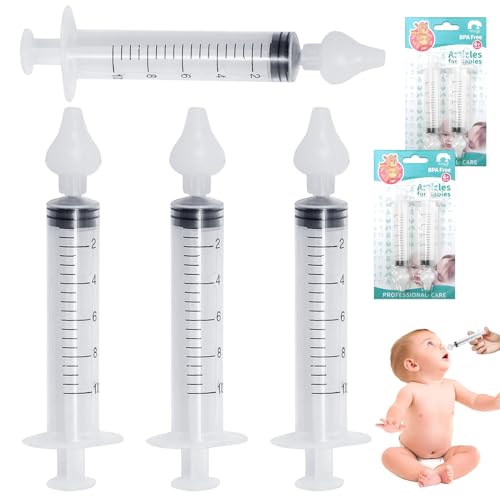 SPERMUOY Nasendusche baby,4 Stück Nasenspritze für Babys,10ml Nasenwaschreiniger,Wiederverwendbare Nasenreiniger mit Silikon-Nasensaugspitze,Tragbarer kinder-Kleinkind-Nasenreiniger