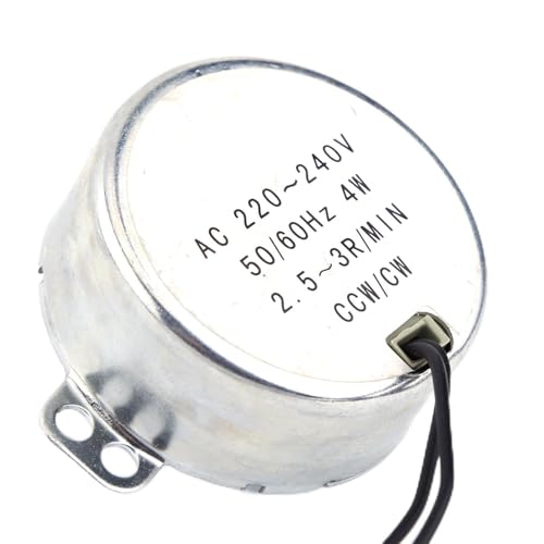 Synchronmotor, 50/60Hz Frequenz 220-240V AC Synchronmotor Getriebemotor 4W Getriebemotor CW/CCW, Pyramidenmotor Leise für Mikrowellenofen Drehtisch (2,5–3 U/min)