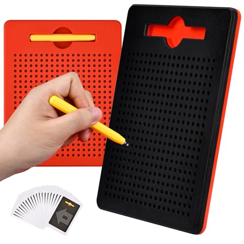 BLUESEABUY 2 Stück Magnetische Zeichenbretter mit Kugeln Magnetischem Stift Magnetisches Zeichenbrett Pädagogisches Spielzeuggeschenk für Kinder ab 3 Jahren Geschenk Stressfreie Autofahrt