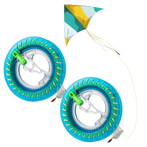 Drachenschnur,Liuer 2PCS Seilwinde Seilrolle mit 200m Drachenschnur,Fliegende Drachen Flying Kite Schnur Kite Line Winder,Durable Drachen Leine Mit Wickelbrett für Kinder Erwachsene
