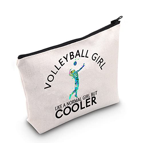 Volleyball-Tasche mit Reißverschluss, Volleyball-Geschenk, Volleyball-Mädchen wie ein normales Mädchen, aber kühlere Kosmetiktasche für Spieler, Teams, Frauen, Mädchen, U.Volleyball Girl, Modern