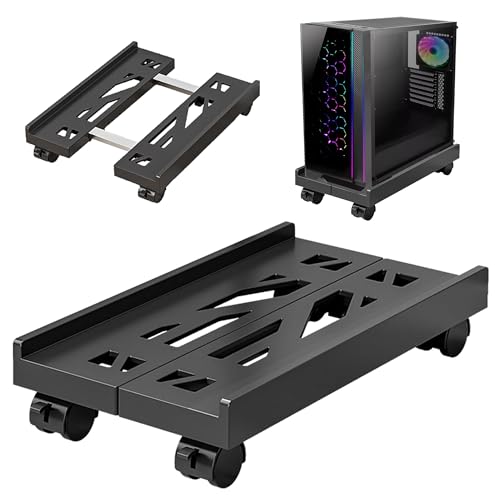 BOTEWO PC Ständer mit Rollen: Computer PC Tower Ständer Einstellbare CPU Halterung Wagen Unter Schreibtisch Universal für Home Office Desk PC