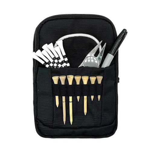 Golf-Tee-Beutel, Golfball-Tasche - Golfballtasche mit vorderem Teehalter,Golfballtasche mit vorderem Teehalter, Golf-Wertsachentasche für Männer und Frauen