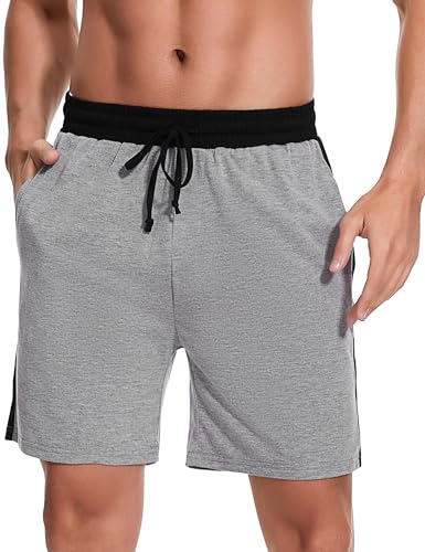 Bresdk Kurze Hose Herren Shorts Sommerhose Baggy Freizeithose Geschenke für Männer Grau L