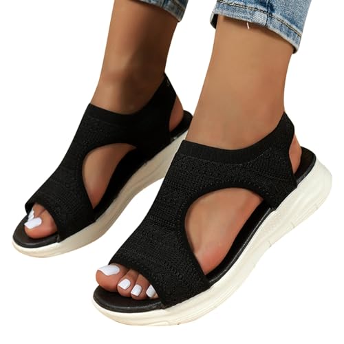 Generisch angebote, Sandalen Damen Sommer Waschbare Slingback Orthopädische - Bequeme Sommerschuhe sandalen & slides Leichte Mesh Wandersandalen Damensandalen Atmungsaktive Sport Strick Schuhe