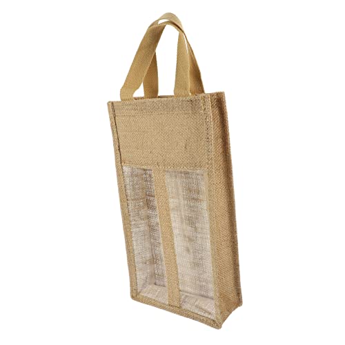 ABOOFAN 2 Stück Sackleinen Weinbeutel rustikale weinprobe Weinlieferant geschenksäcke totebags Getränke Fall hydro Keller Jute-Tasche Bier Weinzubehör Wein Taschen Weingeschenktüte Leinen-