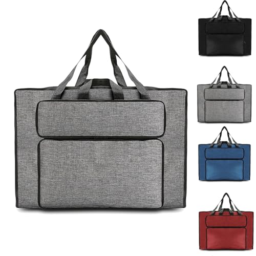 YushengTai Zeichentasche A3 Transporttasche für Zeichenplatte, Wasserdicht Drawing Bag, Multifunktional Zeichnung Tasche Zeichenmappe, Kunstmappe mit Die Seitentasche für Kunstutensilien (A3, Grau)