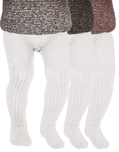 Tiny One Strumpfhose Baby-Mädchen 62/68 Kinder | Allergenfrei, Hergestellt aus Weichster Bio Baumwolle | Set 3x Elastische Babystrumpfhosen mit Rutschfest Bund | Langlebige & Bequem Tights, Weiß