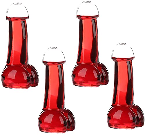 Weingläser, Kreative Penis-Shaped Cup Cocktails, 1/4 Sexy Erwachsene Tassen Cocktails Getränke Glas, Junggesellinnen-Dekanter, Transparente Weinglas-Becher-Dekorationen für Karneval und Bars, 150ml