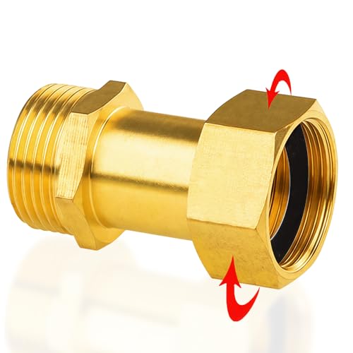 Messing Verschraubung beide Seiten gleich G3/4 x G3/4 Zoll AGxIG (AG Ø 25,7mm x IG Ø 24mm),DN20,Messing Beweglich Verschraubung Durchgang G3/4",Messing Verschraubung IGxAG 3/4 Zoll mit Dichtung