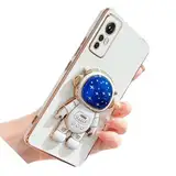 Nadoli für Xiaomi Redmi Note 12S Blau Stern Astronaut Versteckt Ständer Hülle,Karikatur Ultra Dünn Überzug Galvanisierte Astronaut Ständer Weiche Silikon Kratzfest Handyhülle Schutzhülle