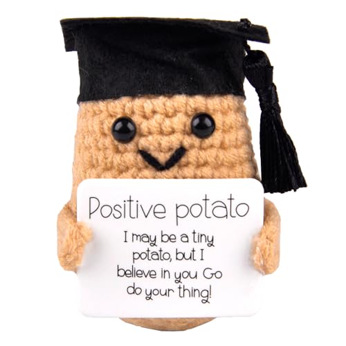 FOHYLOY Glücksbringer Positive Potato, Glücksbringer Prüfung Abi 2025 Geschenke, Pocket Hug Positive Kartoffel, Bachelor Graduation Geschenk Mutmacher Geschenk Abschiedsgeschenk für Männer Frauen