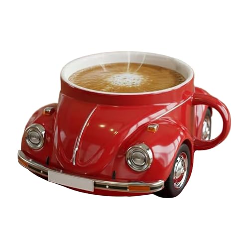 Generisch Käferförmige Kaffeetasse, Neuartige Autokasse, Käferauto Becher, Lustige Auto Form Trinkbecher Für Autoventilatoren, Handgefertigte Käfer Autokubstrukturen, Für Käferliebhaber