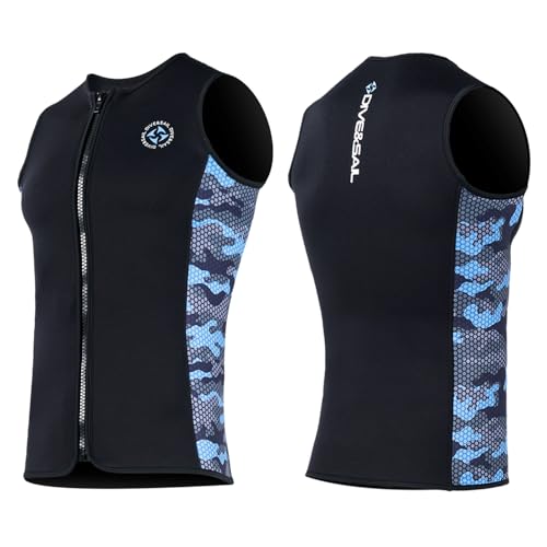 Neoprenanzug Top Weste für Herren Neoprenanzug Weste 3mm Front Zip Ärmellose Nassanzug Tops Neopren Nassanzug Weste Jacke Tauchen Weste Schwimmen Kanu Surfen XL Größe