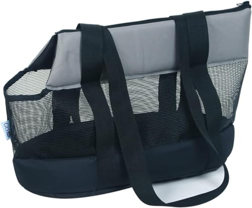 hundetragetasche Atmungsaktive Sommer-Haustier-Hundetragetasche, tragbare Haustiertragetasche, Umhängetasche, Katzen-Hundetragetaschen for kleine Hunde (Color : schwarz, Size : S)