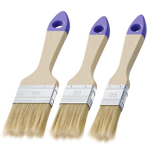 Filzada® 3X Einwegpinsel Set - hochwertige Maler Einwegpinsel in verschiedenen Größen - Flachpinsel für Wandfarbe - Lackpinsel für gleichmäßigen Farbauftrag - Paint Brush - Pinsel Set - Lackierpinsel