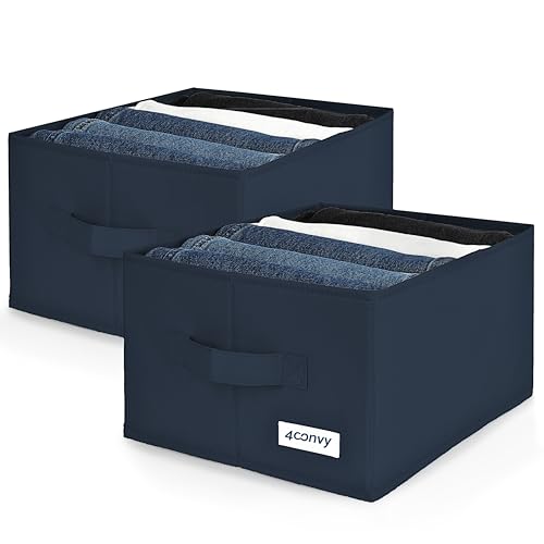 4CONVY Hosen Organizer für Kleiderschrank - [2024 VERBESSERTES MATERIAL] Feste Aufbewahrungsbox Kleiderschrank mit Großen Fächern - Faltbares Ordnungssystem Kleiderschrank - Schrank Organizer