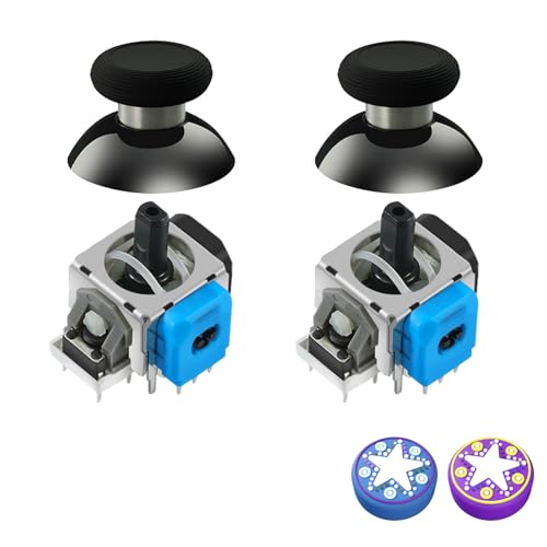 AKNES GuliKit TMR Elektromagnetische Joysticks für DualShock PS4 Controller, Stick Ersatz Zubehör für Playstation PS4 Controller, inklusive Thumbstick Kappen