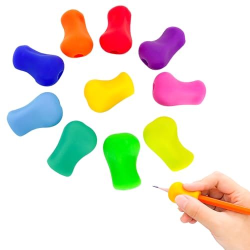 10 Stück Schreibhilfe für Stift Kinder,Silikon Stiftehalter Kinder,Weiche Schreibhilfe Kinder,Bleistifte Griffe,Stifthaltung Kinder Hilfsmittel,Hilfe Ergonomische,Linkshänder Rechtshänder Lernhilfe