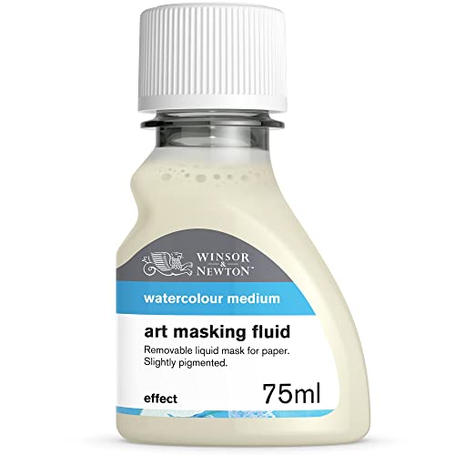 Winsor & Newton 2621759 Aquarell Maskiergummi flüssig, abziehbares Rubbelkrepp für präzise und kantenscharfe Linienführung inmitten fließender Aquarellfarbe, 75ml Flasche