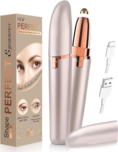 Augenbrauenrasierer aufladbar Augenbrauen Trimmer Damen: elektrischer Augenbrauen Epilierer Präzision Augenbrauentrimmer damen, Schmerzlos Augenbrauenhaarentferner für Frauen
