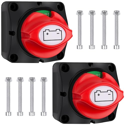 2 Stück Batterie Trennschalter 12V 24V 48V, Bolatus 275A Hauptschalter Batterieschalter 1-2-Both-OFF Stromschalter Akku Trennen Master für Auto LKW Boot Jacht Wohnwagen Motorrad KFZ