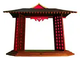 Tanno Design® Japanisches Eingangstor Tempel Schrein Torii - rot/schwarz 21,5 x17cm