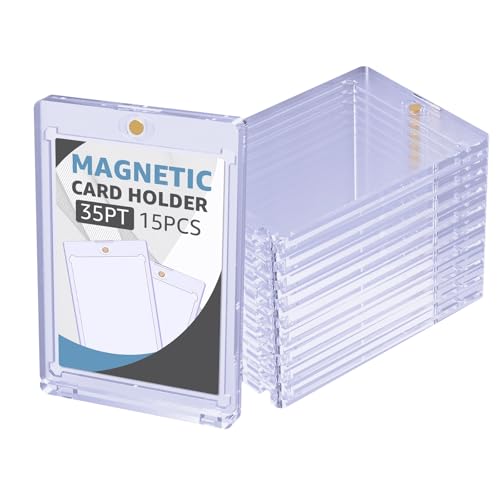 Adevar 15Pcs 35PT Magnetic Card Holder für Trading Cards Hüllen Card Saver Sammelkarten Hüllen für Standard-Karten,Yugioh Karten,Sportkarten,Fußballkarten,TCG-Karten Top loads