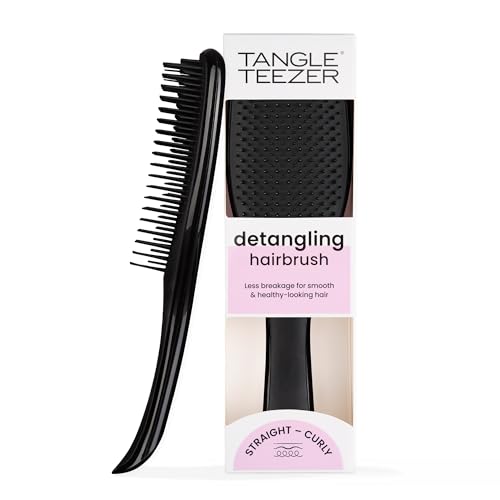 Tangle Teezer Ultimate Detangler Midnight Black - Haarbürste für nasses und trockenes Haar, ergonomischer Griff, schmerzfreies Entknoten, ideal für Conditioner-Verteilung, umweltfreundlich