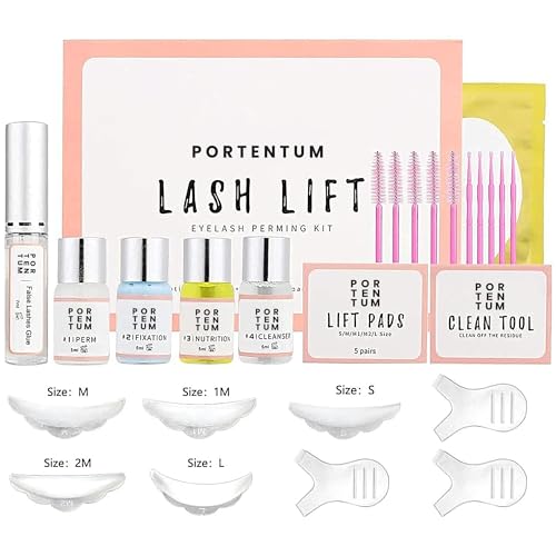 PORTENTUM Wimpernlifting Set, 2024 Aktualisiertes Lash Lifting Set, Professionelles Semipermanentes Curling-Wimpern-Dauerwellen-Set, Geeignet Für den Salon- und Heimgebrauch, Weiß, Individuell