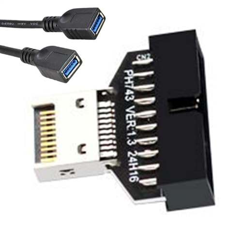 Motherboard Header Extension, 19 Pin USB 3.2 Motherboard Header Connector - Desktop Computer Motherboard Connector for Computer Room