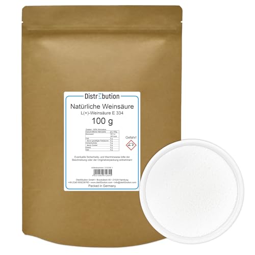 Natürliche Weinsäure 100g Grieß Lebensmittelqualität E334 L(+)-Weinsäure