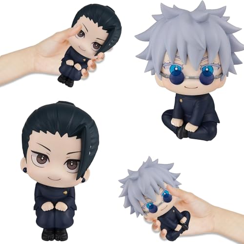 Anime Figuren Gojo Satoru Figur, 2Pcs Jujutsu Kaisen Figur Satoru Gojo, Anime Action Figur Gojo Satoru, Gojo Satoru Action Figur, Gojou Figur Anime, Gojo Figur Anime Charakter, Geschenk für Anime Fan