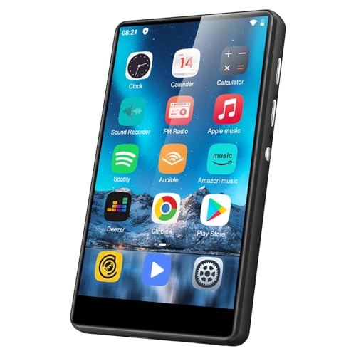 SWOFY 80GB MP3 Player mit Bluetooth und WLAN, 4.0-Zoll Touchscreen MP3 & MP4 Player Android mit Spotify, Amazon Music, FM Radio, Rekorder, E-Book, Browser (Schwarz)