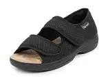 Aerosoft Reha-Sandale Stretch 06 Damen Herren Klettverschluss Weite G-H rutschhemmend (schwarz, numeric_43)