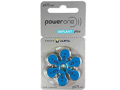 Power One 570mAh 1.45V Cochlea-Implantat-Batterien, 6-Teilige Batterien (10er Pack)