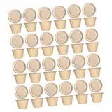 Cabilock 50 Stück Dip Sauce Schalen Kleine Saucenbecher Dressing Becher To Go Boxen Gewürzbehälter Mit Deckel Papier Souffle Becher Gewürzbecher Take Away Zubehör Gewürzbecher