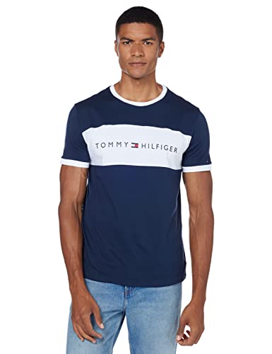 Tommy Hilfiger Shirt Herren, Marine - Weiß, M
