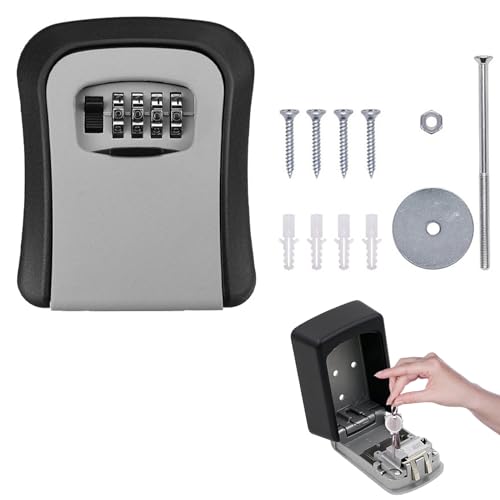 Schlüsseltresor, Schlüsselsafe, Schlüsselbox, Key Safe, Wandmontage Schlüsselkasten, Schlüsselbox mit Code, Sicherer Schlüsselsafe, Schlüsselversteck mit 4-Stelligem Zahlencode, Für Zuhause, Büro
