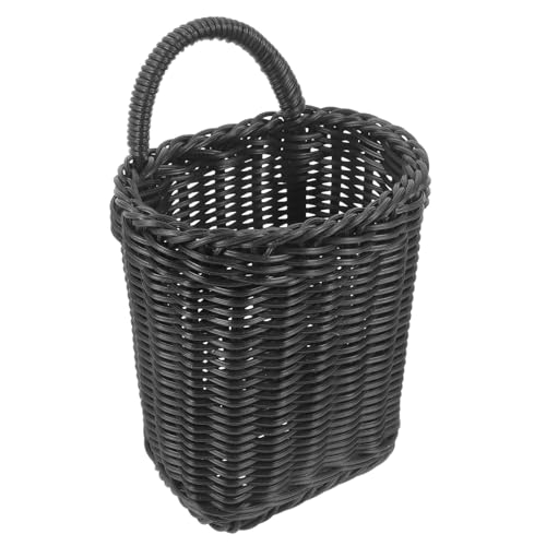 Gatuida Wandkorb Aus Rattanimitat Hängender Aufbewahrungskorb Für Badezimmer Kleiner Geflochtener Organizer Für Gemüse Und Kleinigkeiten Retro Design