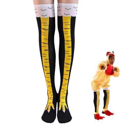 1 Paar Hühner Socken,Chicken Leg Socks,Personalisierte Huhn Kostüm Damen Witzige Geschenk,Lustige Hühnerfüße Strümpfe Knee High Socks,Erwachsene Herren Funny Geschenke,für Kindersocken Hühnersocken