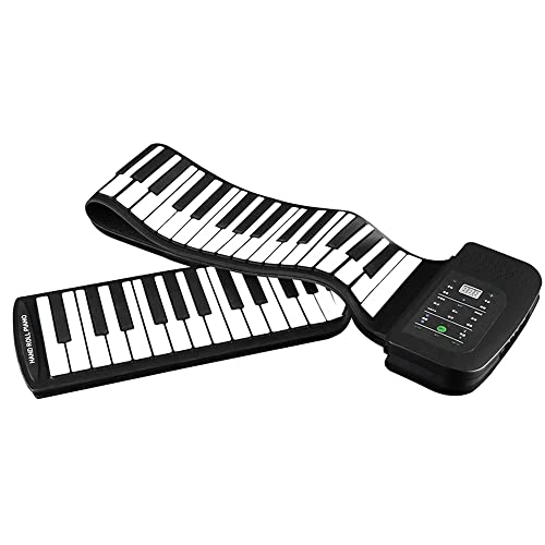 Btuty Tragbares Piano, 88 Tasten, aus Silikon, flexible Up-Tastatur, faltbar, mit Sustain-Pedal
