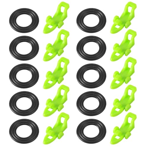 FackLOxc 10 Pcs Fishings Stabhakenhalter Fischerei Köder Köder Keeper Mit Elastik Gummi Hoop Einstellen Sie Fähige Fischhütten Haken Keeper