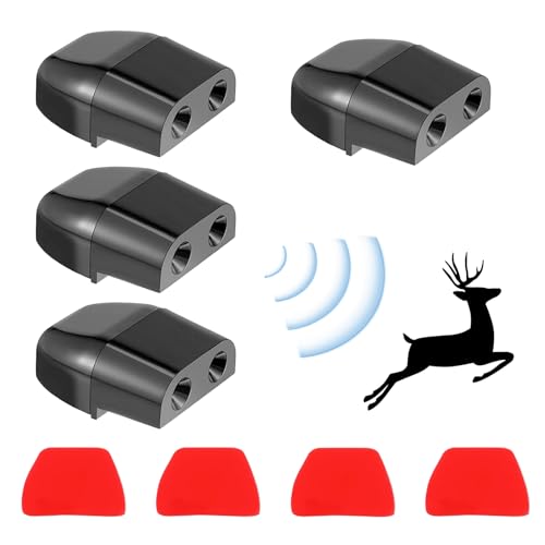 4 Stück Auto Ultraschallpfeifen, LKW und Motorrad, Hirschpfeifen Warnsystem zur Vermeidung von Tierschlägen, Wildtier Warngeräte, Ultraschall-Wildschutzpfeife, Anti-Spiel-Pfeife, Kompakt und Effektiv