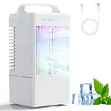 Klimaanlage Mobil, Mini Klimaanlage mit 900ml Wassertank, luftkühler mit 3 Windgeschwindigkeiten & Sprühmodus, 90° Oszillation, 2-4h Timer, USB-C-Anschluss, Mobile Klimaanlage für Zuhause Camping