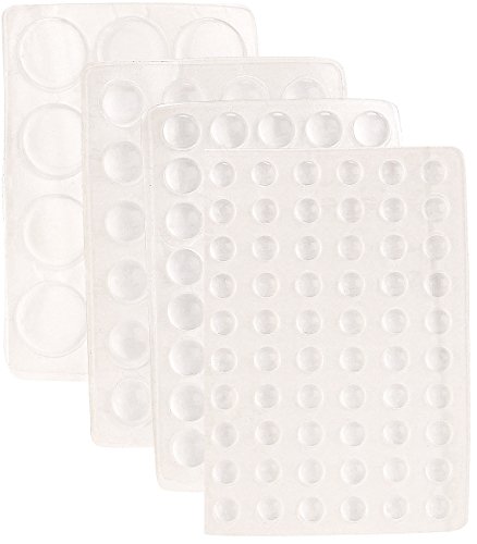 AGT Anschlagpuffer: 136-tlg. Mega-Set Elastikpuffer für Möbel, transparent, 4 Größen (Möbelpuffer, Gummifüsse, Baby Sicherungen)