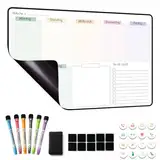MCCORL Magnetisch Whiteboard Wochenplaner abwischbar, Magnettafel für Kühlschrank, perfect as Famiien Haushaltsplaner, Essenplaner, Putzplaner oder To Do Liste 42×28cm auf Deutsch